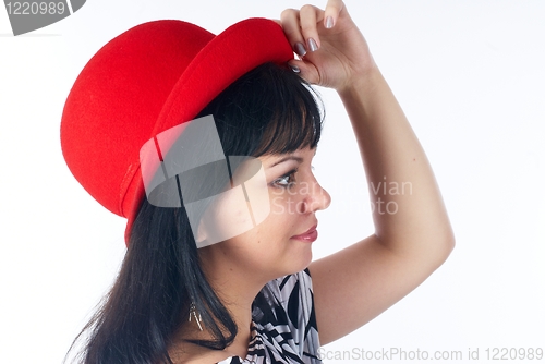 Image of Pretty girl with red hat