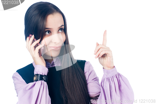 Image of Talking girl by mobile