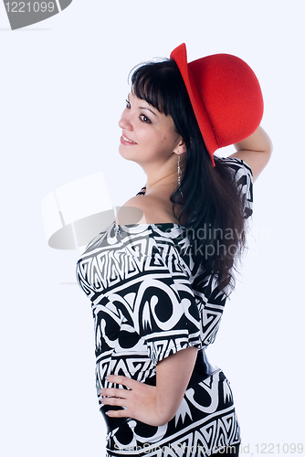 Image of Pretty girl with red hat