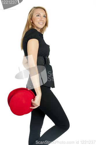 Image of Pretty girl with red hat