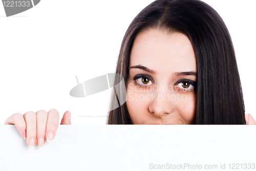 Image of Girl behind white board