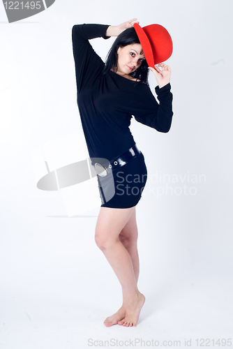 Image of Pretty girl with red hat