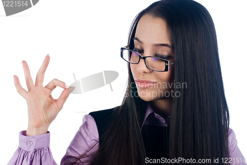 Image of Girl with ok gesture