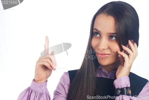 Image of Talking girl by mobile
