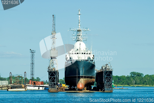 Image of A ship in Baltiysk dry dock