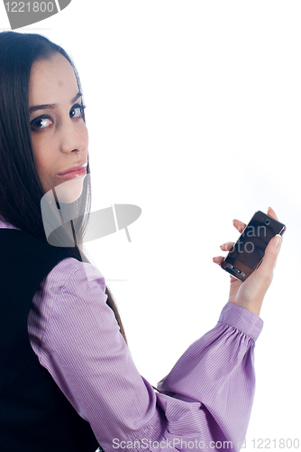 Image of Girl with mobile phone