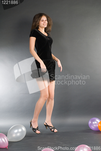 Image of Jumping young lady