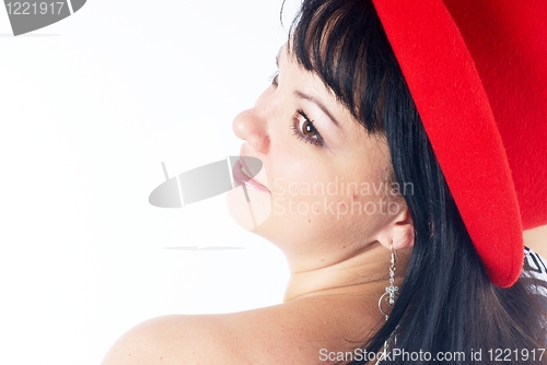 Image of Pretty girl with red hat