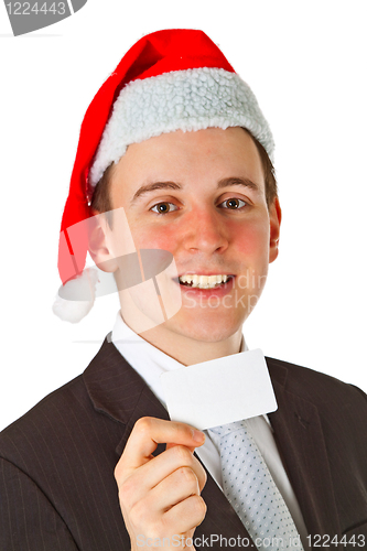 Image of Businessman with chrismas hat