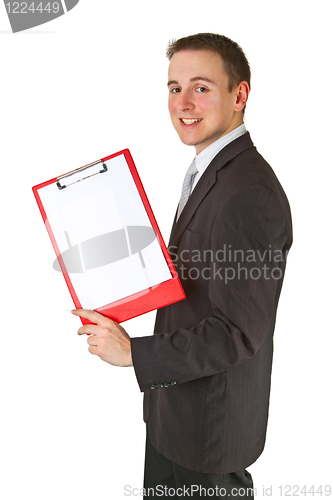 Image of Businessman with clipboard