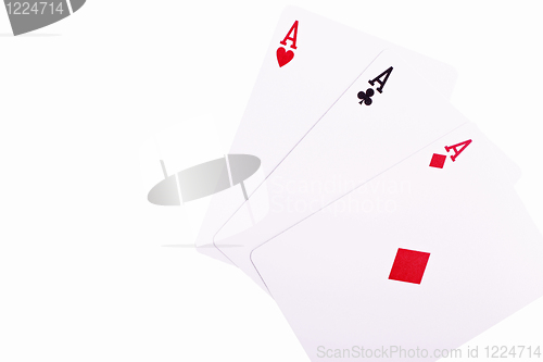 Image of three aces isolated on a white background