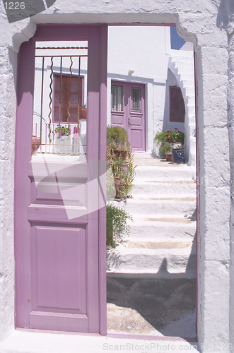 Image of Pink house in Pyrgos, Santorini