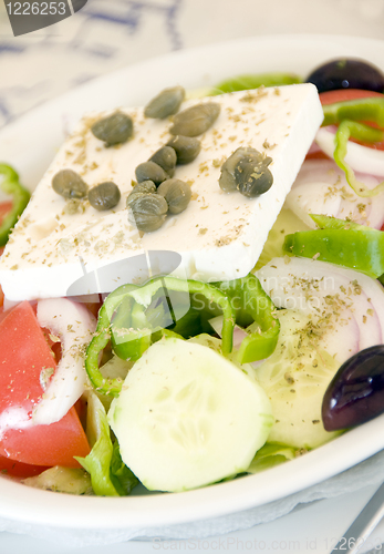 Image of Greek salad with feta cheese