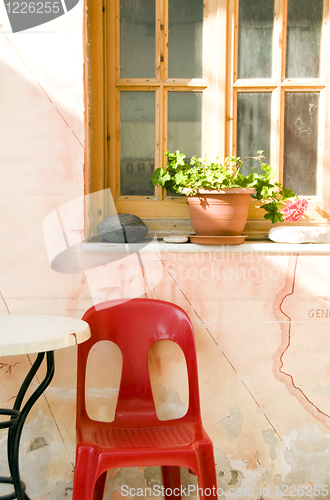 Image of still life Greek Island cafe table