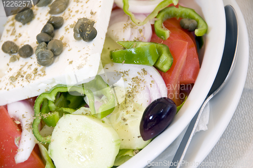 Image of Greek salad with feta cheese