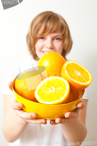 Image of Woman with oranges