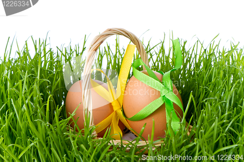 Image of basket with easter eggs
