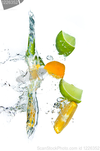 Image of citrus fruit splashing