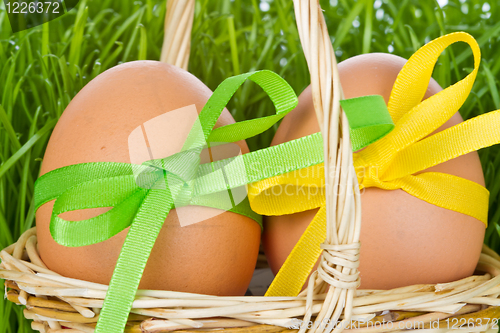 Image of basket with easter eggs