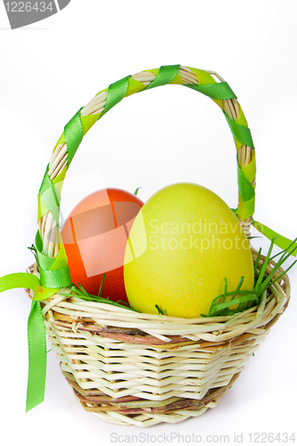 Image of basket with easter eggs