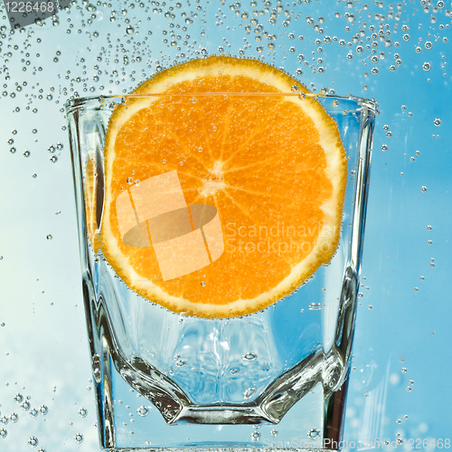 Image of glass with orange