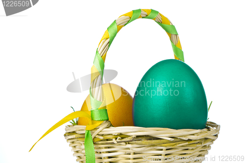 Image of basket with easter eggs