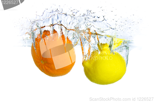 Image of citrus fruit splashing