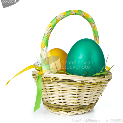 Image of basket with easter eggs