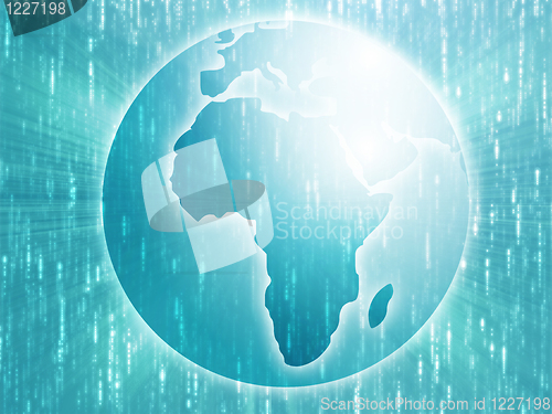 Image of Map of Africa on globe  illustration