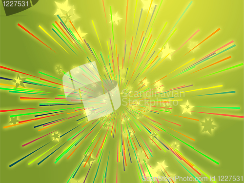 Image of Bursting flying stars illustration