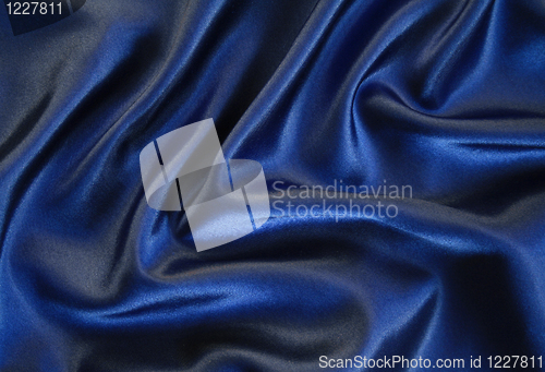 Image of Smooth elegant dark blue silk as background 