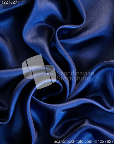 Image of Smooth elegant dark blue silk as background 