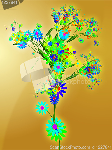 Image of Floral nature themed design illustration