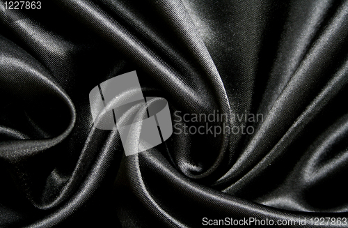 Image of Smooth elegant black silk as background