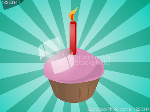 Image of Birthday cupcake with candle