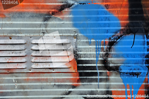 Image of metal surface graffiti