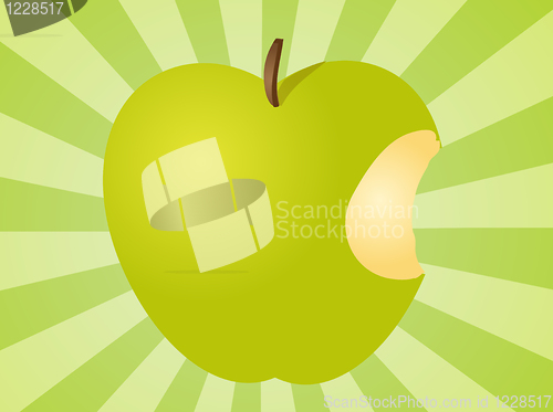 Image of Apple with bite  illustration