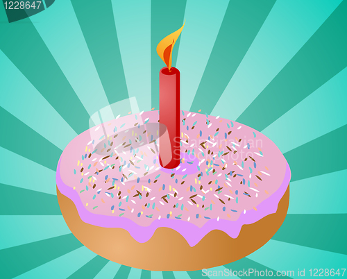 Image of Birthday donut with candle