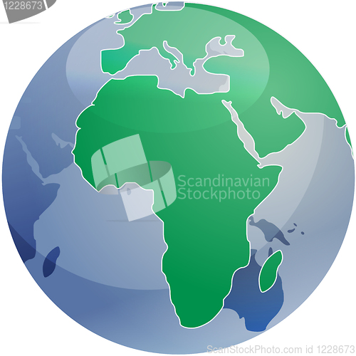 Image of Map of Africa on globe  illustration