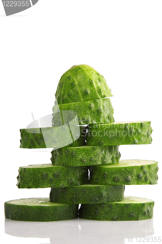 Image of pile of cucumber slices