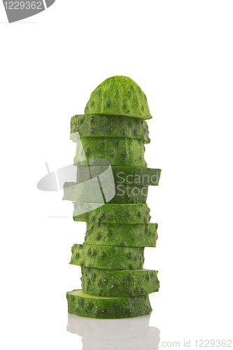 Image of pile of cucumber slices