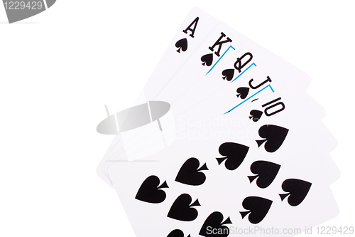 Image of Spade Royal Flush on white background