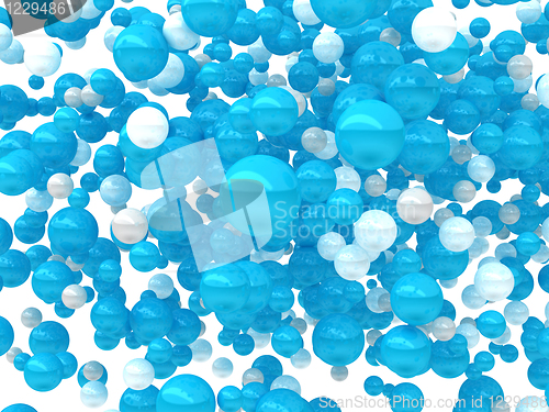 Image of Abstract blue and white balls isolated 