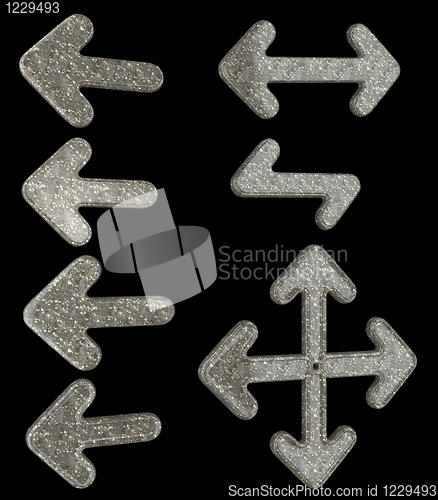 Image of Granite Stone arrows set isolated 