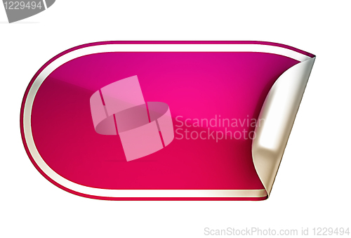 Image of Pink rounded bent sticker or label 