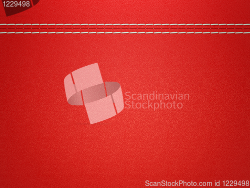 Image of Stitched red leather background