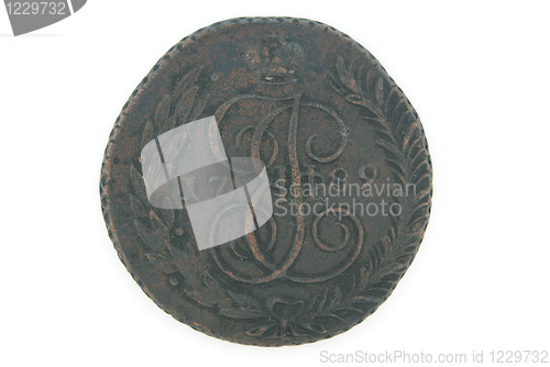 Image of A copper Russian coin of 18 century (5 kopek)