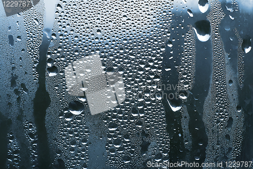 Image of water drops on glass