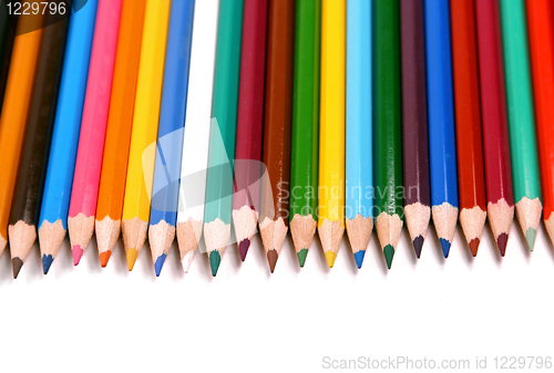 Image of colored pencils isolated on white