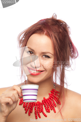 Image of morning coffee with smile